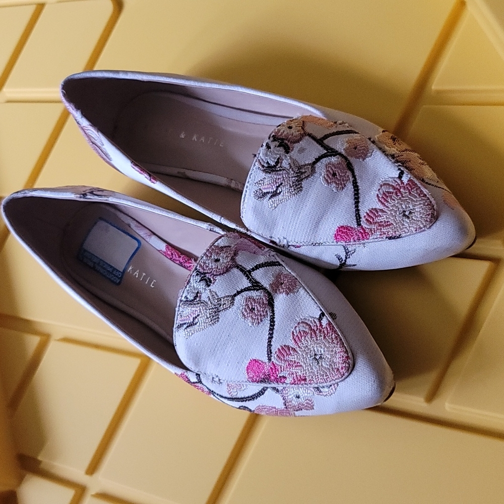 Kelly and Katie pink cherry blossom shoes